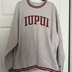 Champion Men's Crewneck Sweater in Gray and Maroon